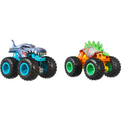 Hot Wheels Monster Trucks Demolition Doubles MotoaURUS VS Mega Wrex