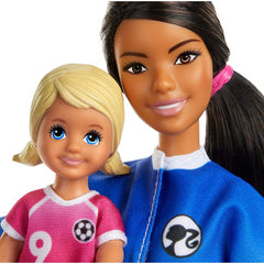 Barbie Soccer Football Coach Doll and Student Trophy and Accessories