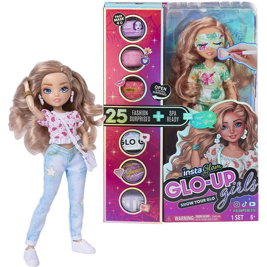 InstaGlam Glo Up Girls Erin Fashion Doll & 25 fashion Surprises 10" - Tiffany