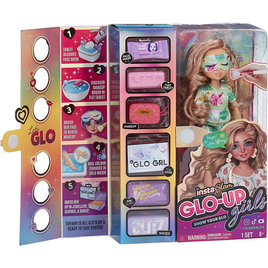 InstaGlam Glo Up Girls Erin Fashion Doll & 25 fashion Surprises 10" - Tiffany