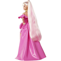 Barbie Extra Fancy Doll in Pink Glossy High-Low Gown with Pet Puppy