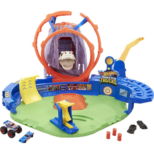 Hot Wheels Monster Truck T-Rex Volcano Arena Playset