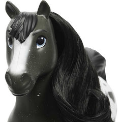 Dreamworks Spirit Untamed Black Hair Horse 8" & Moving Head - Pinto