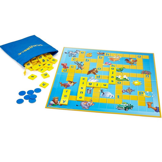 Junior Scrabble Board Game for Family & Kids in - - - SPANISH LANGUAGE - - -