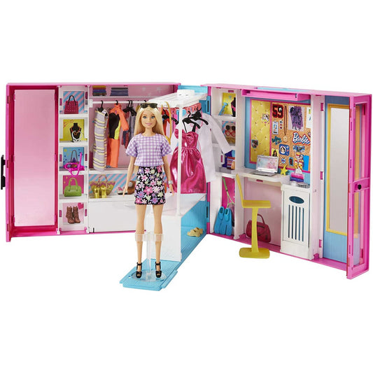 Barbie Dream Closet & Blonde Barbie Doll Closet 25+ Accessories