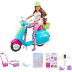 Barbie Fashionistas Doll & Scooter Travel Playset
