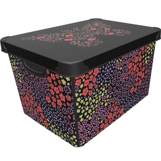 Maqio 22 Litre Plastic Storage IML Print Garden Flowers Décor Box - Maqio