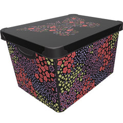 Maqio 22 Litre Plastic Storage IML Print Garden Flowers Décor Box - Maqio