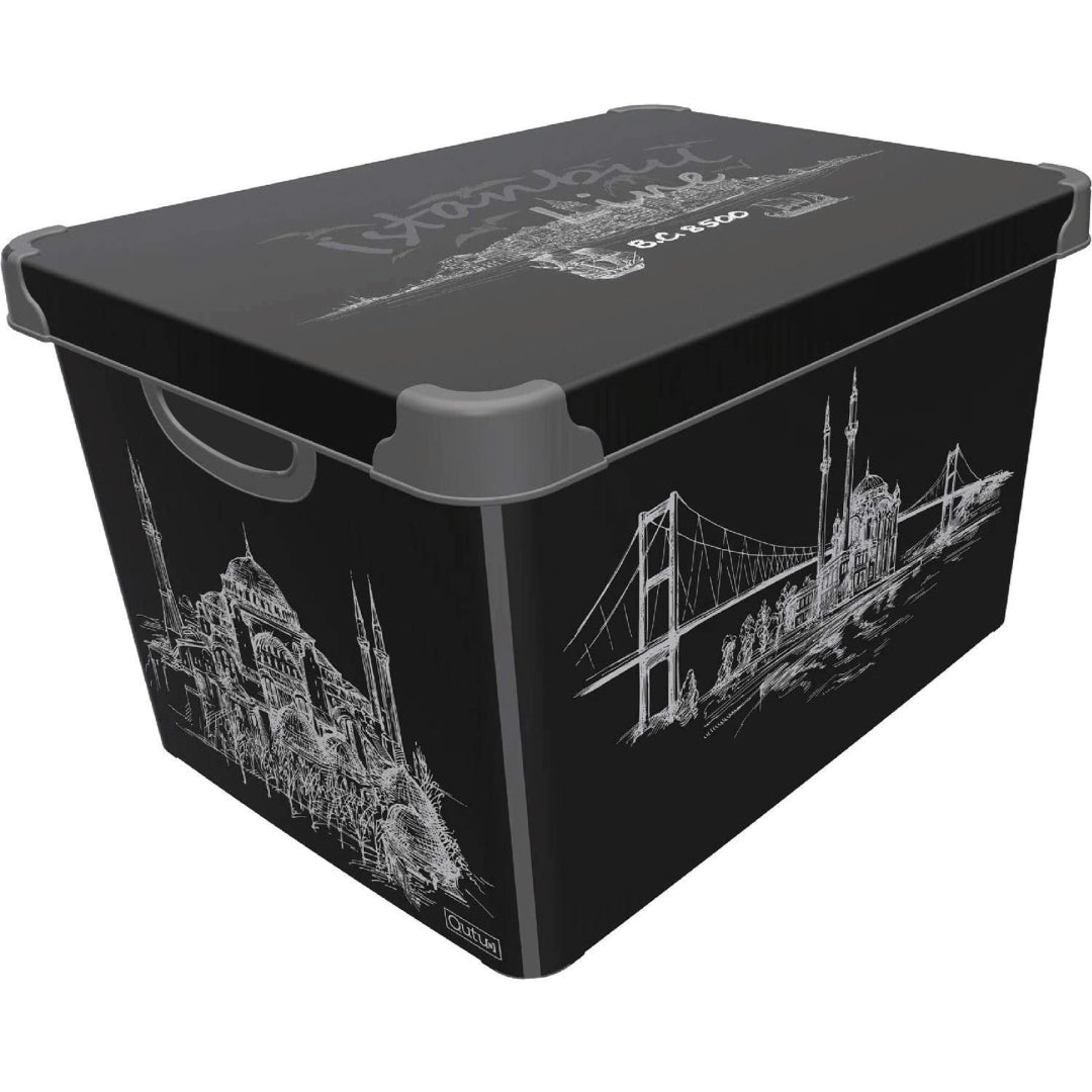 Maqio 22 Litre Plastic Storage IML Print Istanbul Décor Box - Maqio