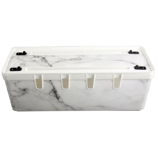 Maqio Polypropylene IML Print Cable Tidy Box - Marble - Maqio