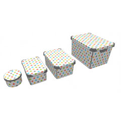 Maqio Plastic Storage Coloured Stars Decorative Boxes - Set of 4 - Maqio