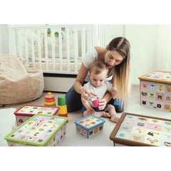 Maqio Decorative IML Print Coloured Looking Learning Set of 5 Trend Boxes - Maqio