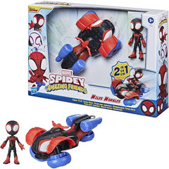 Marvel Spiderman and His Amazing Friends Change 'N Go Techno-Racer Miles Figure
