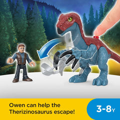 Imaginext Jurassic World Action Figure - Therizinosaurus & Owen Dinosaur