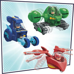 PJ Masks 3-in-1 Combiner Jet Preschool Set with 3 Vehicles and 3 Action Figures Brown Eco Box