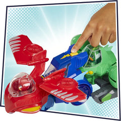 PJ Masks 3-in-1 Combiner Jet Preschool Set with 3 Vehicles and 3 Action Figures Brown Eco Box