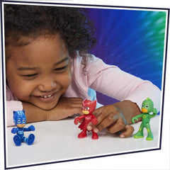 PJ Masks 3-in-1 Combiner Jet Preschool Set with 3 Vehicles and 3 Action Figures Brown Eco Box