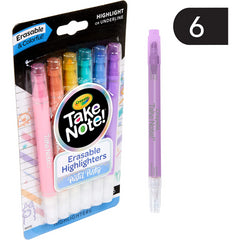 Crayola Take Note Eraseable Highlighters in 6 Colours
