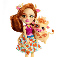 Enchantimals Cailey Cow Doll 6-Inch and Curdle Animal Friend Figure