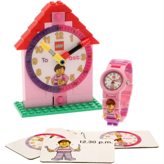 LEGO Time Teacher Pink Kids Minifigure Link Buildable Constructible Clock