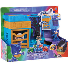 PJ Masks Catboy & Romeo Night Time Micros Trap & Escape Playset