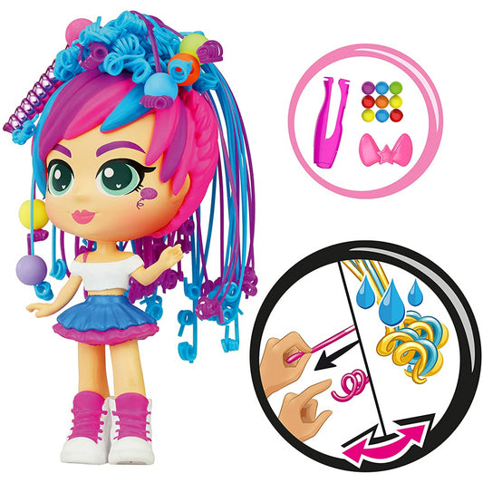 Curligirls Pop Teenage Play Doll Purple & Red Magic Hair 14cm - Bayli
