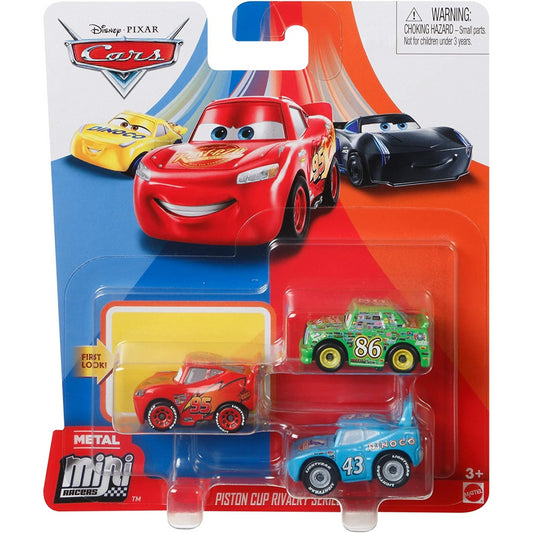 Disney Pixar Cars Mini Racers McQueen Chick Hicks and The King 3 Pack