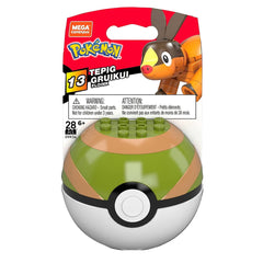 Mega Construx Pokemon Nest Poke Ball Building Set & Figure - Tepig