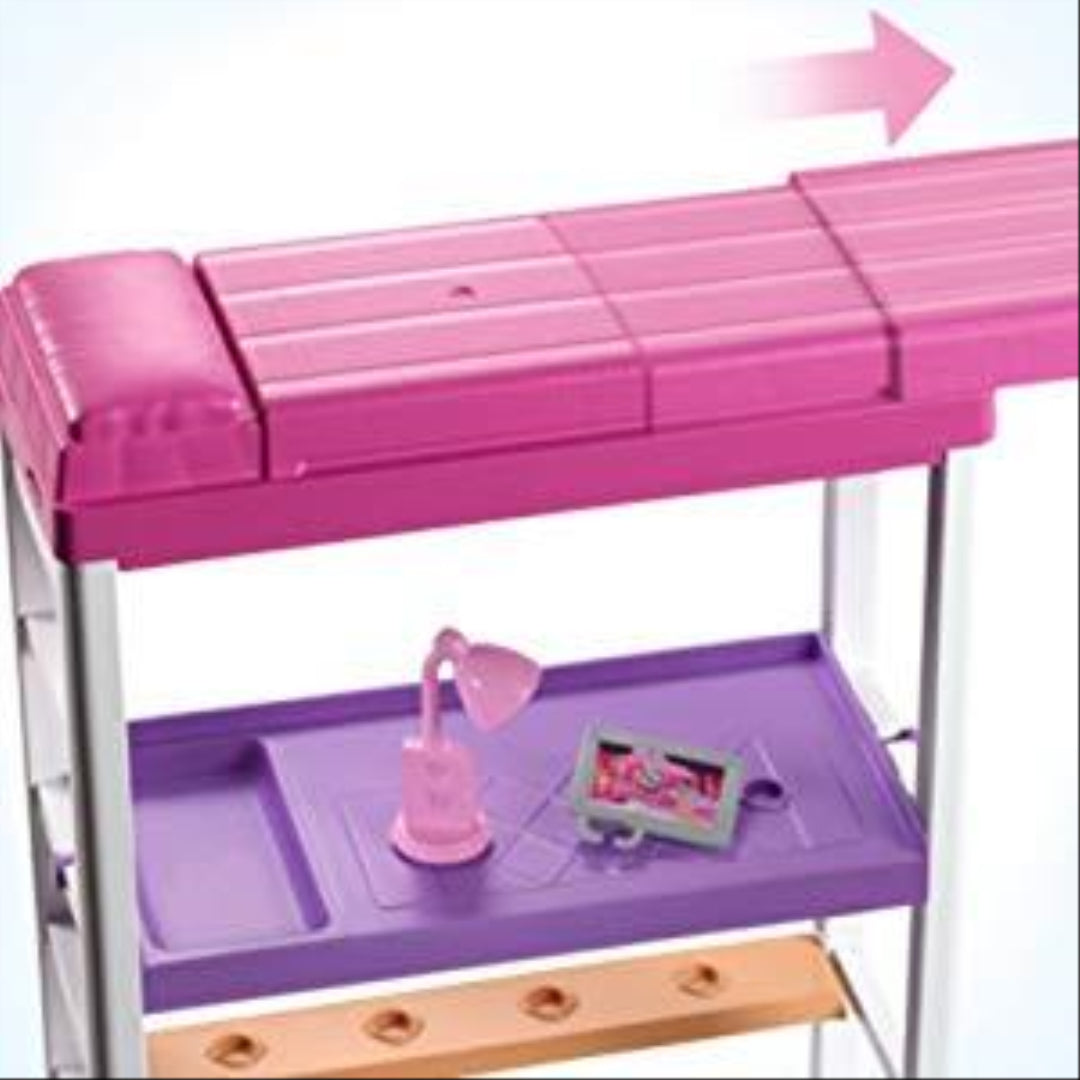 Barbie Doll and Furniture Loft Bed w/ Transforming Bunk Beds FXG52 - Maqio