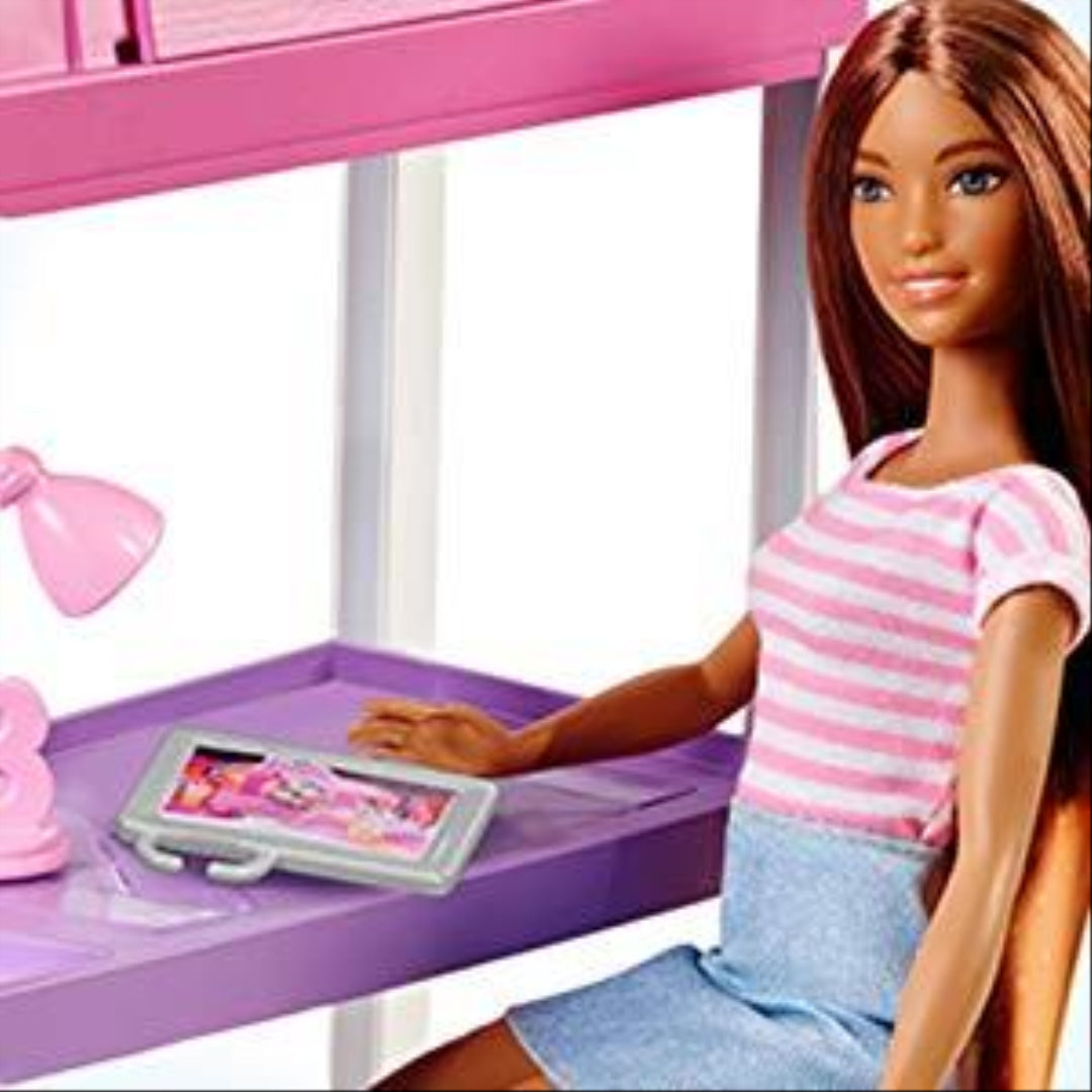 Barbie Doll and Furniture Loft Bed w/ Transforming Bunk Beds FXG52 - Maqio