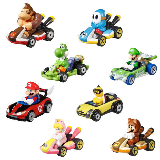 Hot Wheels Mart Kart Set of 8 Character Vehicles Play Set Version 4