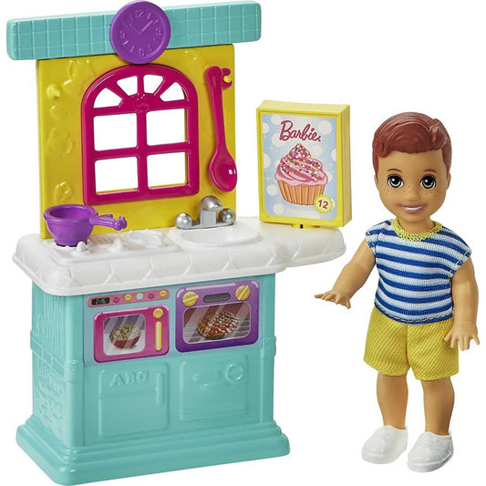 Barbie Skipper Babysitters Set with Small Toddler Doll & Kitchen Playset