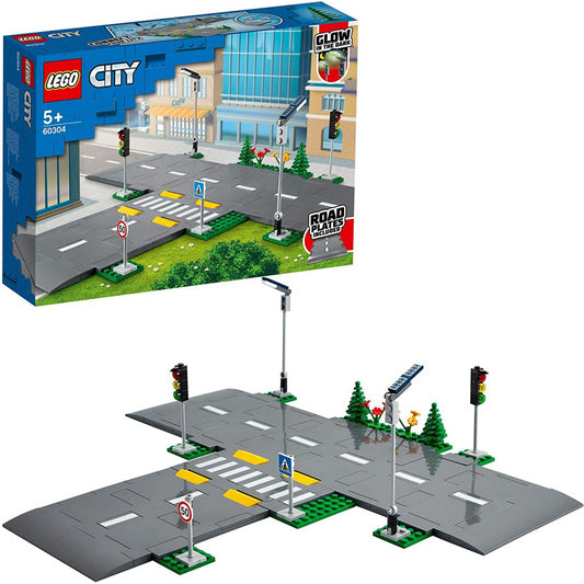 LEGO City Road Plates Building Toys Set With Traffic Lights 60304