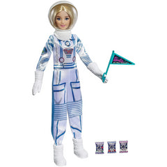 Barbie Space Discovery Astronaut Doll Blonde in Spacesuit, Helmet, Gloves & Flag