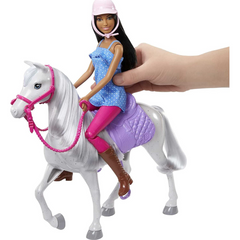 Barbie Doll & Horse Playset with Saddle Bridle & Reins 11.5'' Brunette Doll