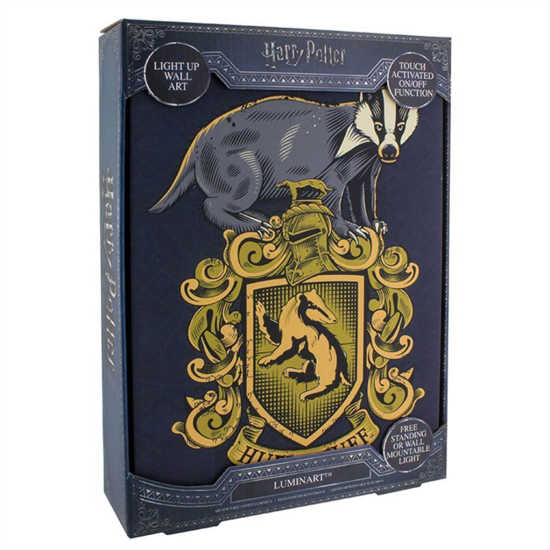 Official Harry Potter Luminart Hufflepuff Wall Art Touch Activated Night Light - Maqio