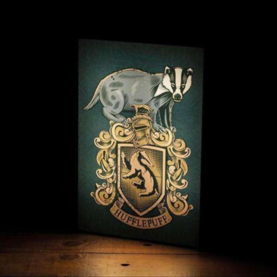 Official Harry Potter Luminart Hufflepuff Wall Art Touch Activated Night Light - Maqio