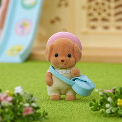 Sylvanian Families Toy Poodle Baby Figure and Accessories
