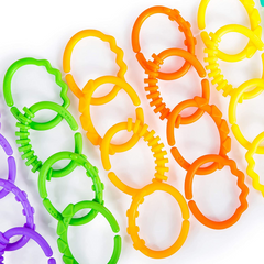 Bright Starts Lots of Links Ring Toy Soothing & Teething Clip on Pram 24 Pcs