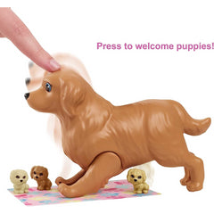Barbie Playset with Blonde Doll and Mommy Dog