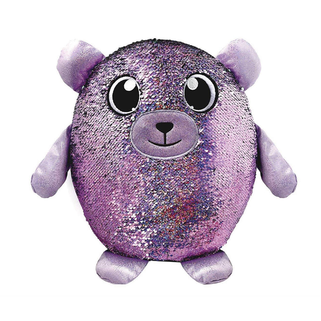 Shimmeez Beji The Bear Sparkling Sequin Changing Soft Toy - Maqio