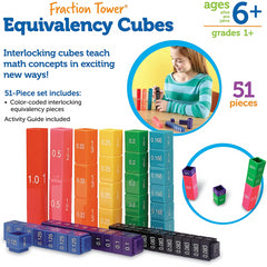 Learning Resources Fraction Tower Equivalency Cubes Set of 51