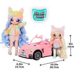 Na!Na!Na! Surprise Soft Plush Pink Convertible Kitty-Themed Doll and Vehicle