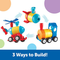Learning Resources 1-2-3 Build It - Rocket-Train-Helicopter