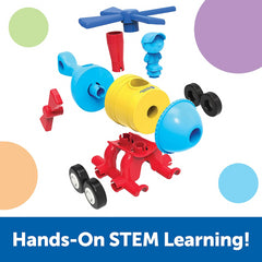 Learning Resources 1-2-3 Build It - Rocket-Train-Helicopter