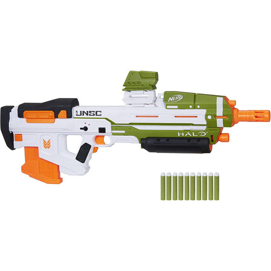 Nerf Halo MA40 Motorised Dart Blaster with Removable 10-Dart Clip and Darts (Brown Eco Packaging)