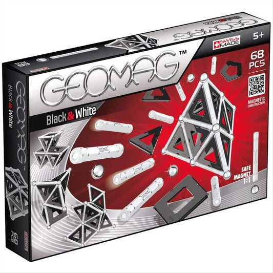 Geomag Special Edition Black & White Magnetic Construction Set - 68 Piece