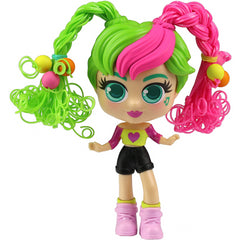 Curligirls Pop Teenage Play Doll Green & Red Magic Hair 14cm - Kelli