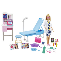 Barbie Medical Doctor Blonde Doll And Playset