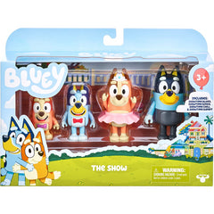 Bluey The Show 4 Pack 3in Bluey Bingo Chilli and Bandit Action Figures